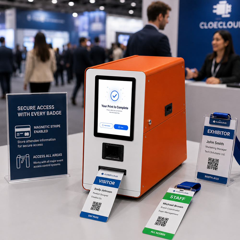 self-service event badge printer