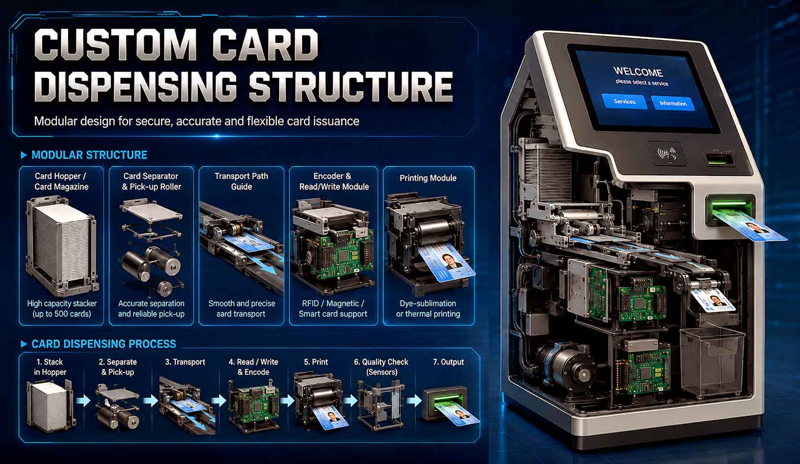Custom Card Dispensing Structure