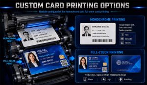 monochrome and full-color card printing