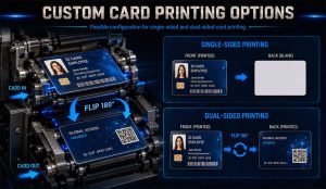 single-sided and dual-sided card printing