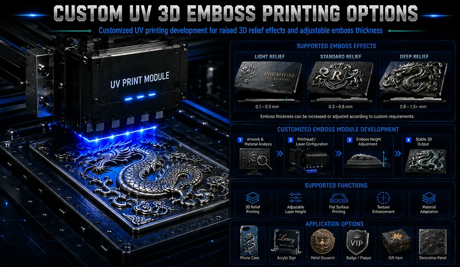 Custom Uv 3d Emboss Printing kiosk
