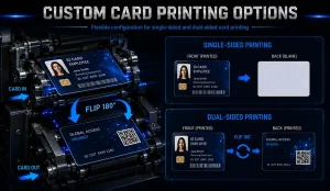 single-sided and dual-sided card printing